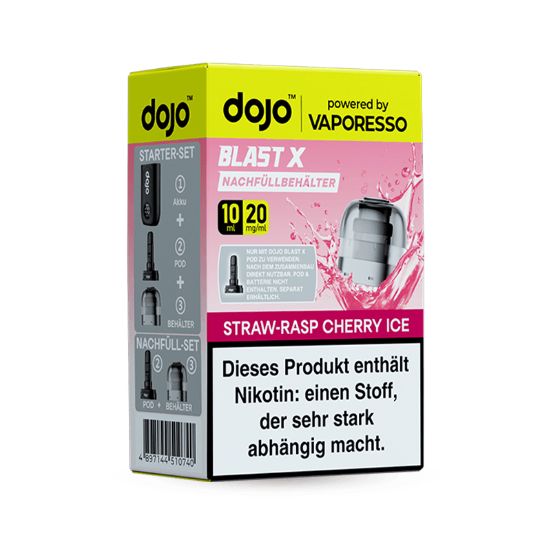 Vaporesso Dojo Blast X Refill Container "Strawberry Raspberry Cherry Ice" Verpackung